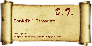 Donkó Tivadar névjegykártya